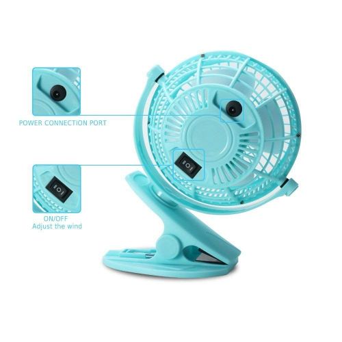  KEYNICE USB Desk Fan, 4 Inch Table Fans, Mini Clip on Fan, Portable Cooling Fan with 2 Speed, USB Powered Stroller Fan, 360° Rotate USB Fan, Personal Quiet Electric Fan for Home Of