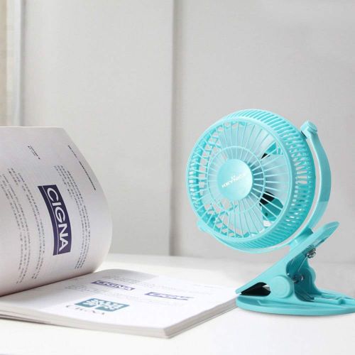  KEYNICE USB Desk Fan, 4 Inch Table Fans, Mini Clip on Fan, Portable Cooling Fan with 2 Speed, USB Powered Stroller Fan, 360° Rotate USB Fan, Personal Quiet Electric Fan for Home Of