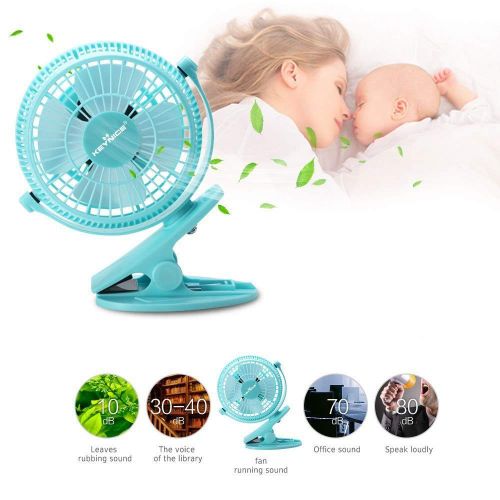  KEYNICE USB Desk Fan, 4 Inch Table Fans, Mini Clip on Fan, Portable Cooling Fan with 2 Speed, USB Powered Stroller Fan, 360° Rotate USB Fan, Personal Quiet Electric Fan for Home Of