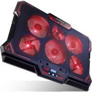 [아마존베스트]KEYNICE Laptop Cooling, 12-17 inch Laptop Cooling Pad, Laptop Cooler with 6 Quiet Fans, Dual USB Port, 5 Wind Speed Adjustable, Red LED Light, Gaming Cooling Fan for Laptop, Portab