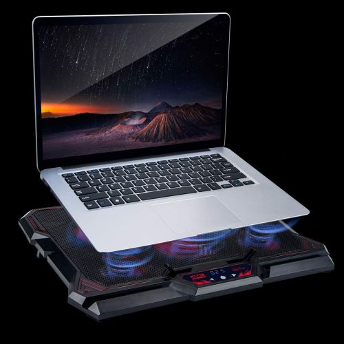  [아마존베스트]KEYNICE Laptop Cooling, 12-17 inch Laptop Cooling Pad, Laptop Cooler with 6 Quiet Fans, Dual USB Port, 5 Wind Speed Adjustable, Red LED Light, Gaming Cooling Fan for Laptop, Portab