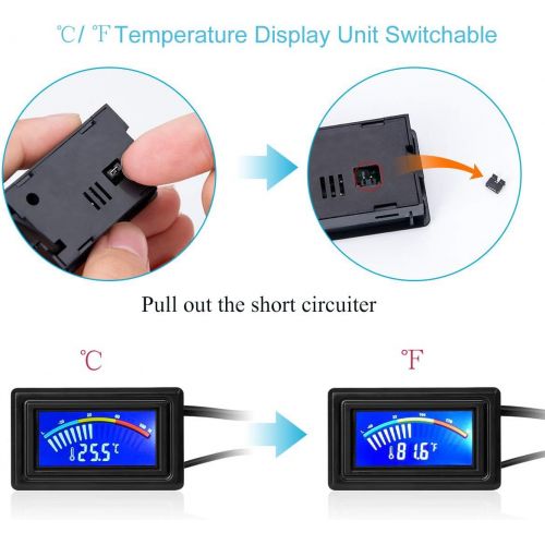  [아마존베스트]Keynice Digital Thermometer, Temperature Sensor USB Power Supply, Fahrenheit Degree and Degrees Celsius Color LCD Display, High Accurate-Black