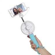 KEYNICE USB Fan and Selfie Stick, Keynice portable handled mini fan monopod with remote for outdoor