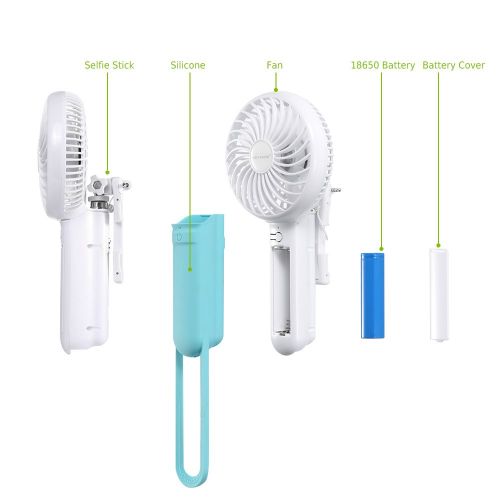  KEYNICE USB Fan and Selfie Stick, Keynice portable handled mini fan monopod with remote for outdoor