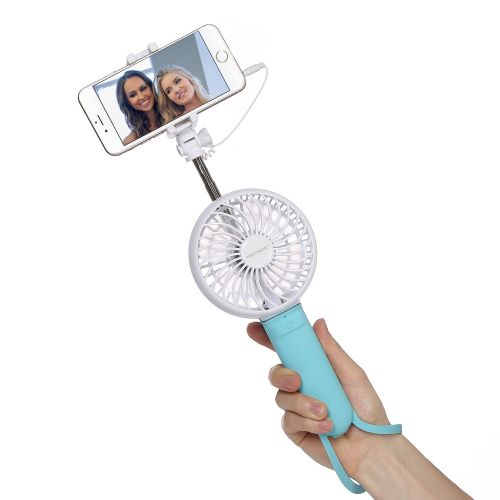  KEYNICE USB Fan and Selfie Stick, Keynice portable handled mini fan monopod with remote for outdoor