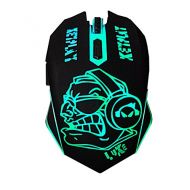 KEYPLAY - LUKE - Gaming Mouse Ergonomic 6 Buttons 7 Color Led Light 4 Adjustable DPI High Resolution UV Skin Friendly Surface Gamer Mouse USB Wired PC MAC LINUX Computer Mouse