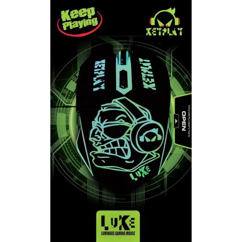  KEYPLAY - LUKE - Gaming Mouse Ergonomic 6 Buttons 7 Color Led Light 4 Adjustable DPI High Resolution UV Skin Friendly Surface Gamer Mouse USB Wired PC MAC LINUX Computer Mouse