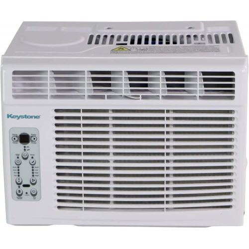  KEYSTONE LCD 5,000 BTU Window Mounted Air Conditioner Star Follow Me Remote Control Energy Saver Sleep Mode Timer Auto-Restart AC for Rooms up to 150 Sq. Ft KSTAW05CE, 5000, White