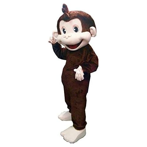  KF CURIOUS GEORGE MASCOT COSTUME BROWN MONKEY PARTY ADULT HALLOWEEN COSPLAY CHARACTER