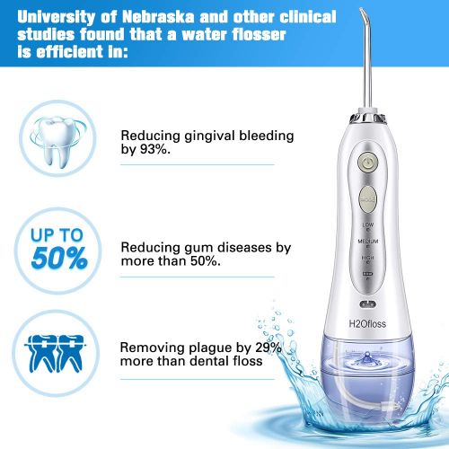  KFiAQ 2019 Upgraded Cordless Water Flosser, Professional Portable Oral Irrigator Electric Dental Flosser,...