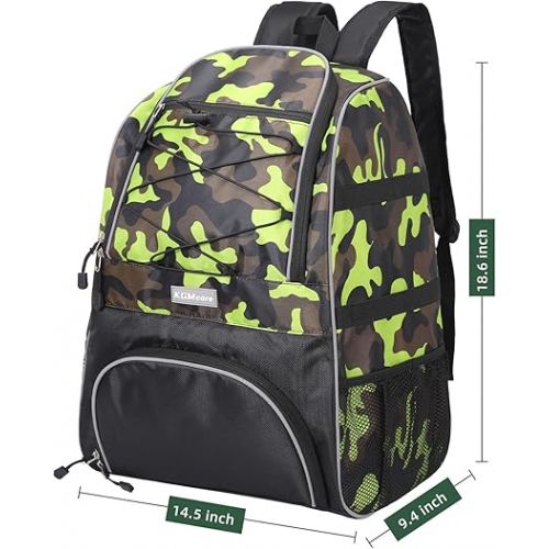  Baseball Bag, Softball Bag with Shoes Compartment Bat Backpack for Baseball, T-Ball Bat, Glove Holder, Helmet, Caps, Teeball Equipment Gear