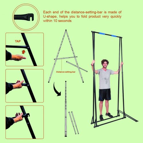  KT KHANH TRINH KT Mens Pull-up Bar, Abs Pull up Machine, Adjustable Pullup Portable Stand with Sturdy Frame, Indoor Pull Ups Machine Equipment - Gym Training Pullups Workout for Users Standing up