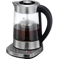 KHAPP 2 IN 1 Teekocher und Wasserkocher elektrisch in Silber,1,7 Liter, Teekocher mit Temperatureinstellung 2200 Watt, Tea Maker