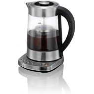 [아마존베스트]KHAPP 2 IN 1 Teekocher und Wasserkocher elektrisch in Silber,1,7 Liter, Teekocher mit Temperatureinstellung 2200 Watt, Tea Maker