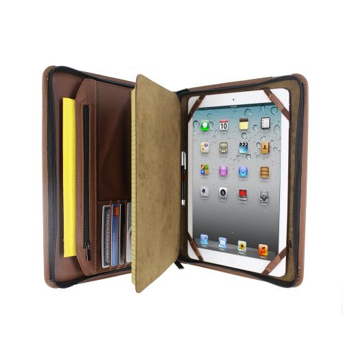  KHOMO Brown Executive PadFolio Case with Notepad Holder and Pockets for iPad 2,3,4, iPad Air, iPad Air 2 and iPad Pro 9.7 inch