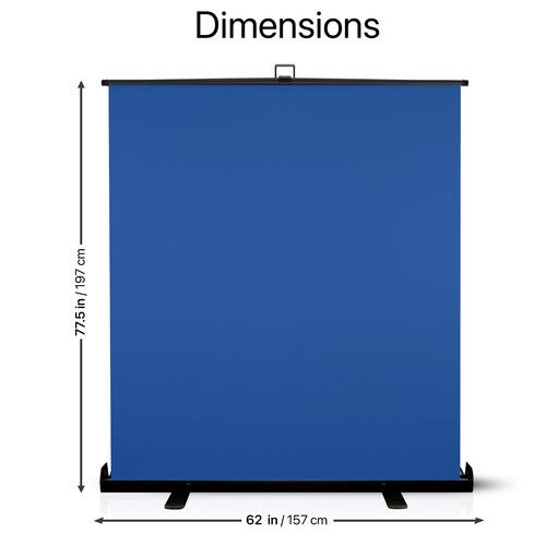  KHOMO GEAR Extra-Large Pull-Up Backdrop Screen (Chroma Blue, 62 x 77