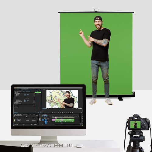  KHOMO GEAR Collapsible Screen with Auto-Locking Frame (Chroma Green, 62 x 77