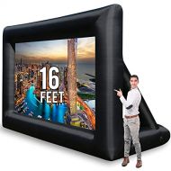 KHOMO GEAR Jumbo 16 Feet Inflatable Outdoor and Indoor Theater Projector Screen - Includes Inflation Fan, Tie-Downs and Storage Bag