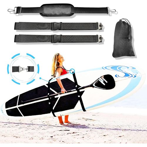  KIAPIDO Paddle Board Accessories,Paddle SUP Board Strap Carry Strap for Women Man,Shoulder Carrier Strap for Paddleboard Longboard Surfboard Kayak Canoe,Adjustable Length Heavy-Dut