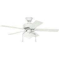 KICHLER Kichler Lighting Kichler 339516MWH, Renew Select Patio Matte White 52 Outdoor Ceiling Fan with Light