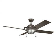 KICHLER Kichler Lighting 310136OZ 310136WZC Maor Patio Outdoor Ceiling Fan, 65, Olde Bronze