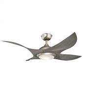 KICHLER Kichler 300209NI Shuriken 3 Speed LED Ceiling Fan with Light, 52 Inch, Brushed Nickel