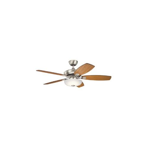  KICHLER Kichler 330013NI Canfield Pro-52 Ceiling Fan with Light Kit, Brushed Nickel CherryWalnut Blade Finish