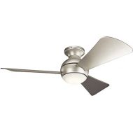 KICHLER Kichler 330151NI 44 Inch Sola Ceiling Fan LED, 3 Speed Wall Control Full Function, Brushed Nickel Finish with Silver Blades