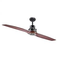 KICHLER Kichler Lighting 56-in Satin Black with Antique Pewter Accents Downrod Mount Indoor Ceiling Fan with Remote (2-Blade)