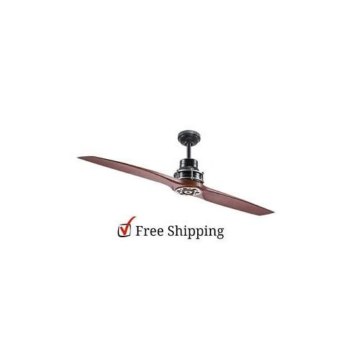  KICHLER Kichler Lighting 56-in Satin Black with Antique Pewter Accents Downrod Mount Indoor Ceiling Fan with Remote (2-Blade)