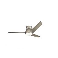 KICHLER Kichler 310160NI Eris 60 Outdoor Hugger Ceiling Fan with LED Lights and Wall Control, Brushed Nickel