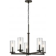 KICHLER Kichler 43999OZ Crosby Chandelier, 5 Light Incandescent 300 Total Watts, Olde Bronze