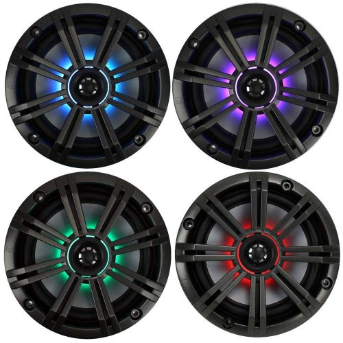  KICKER KM654LCW (41KM654LCW) 6.5 Inch 2-Way Marine Speaker Pair with Built-in LED Lighting