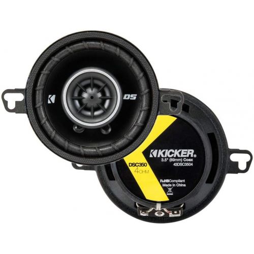  KICKER 2 43DSC3504 3-12 3.5 80 Watt 2-Way Car Audio Speakers DSC35 DS35 Coax (4 Pack)