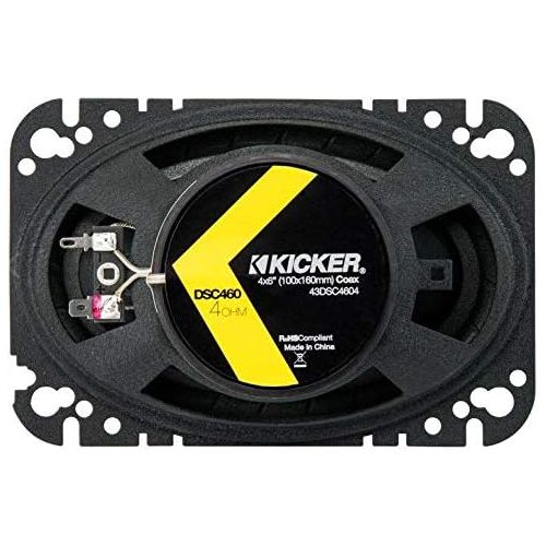  KICKER 2 43DSC4604 D-Series 4x6 Inch 240 Watt 4-Ohm 2-Way Car Coaxial Speakers (4 Pack)