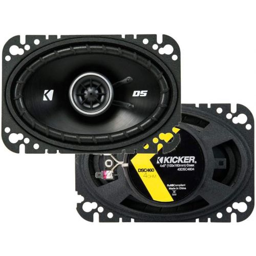  KICKER 2 43DSC4604 D-Series 4x6 Inch 240 Watt 4-Ohm 2-Way Car Coaxial Speakers (4 Pack)