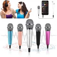KICOSOADT Mini Microphone,Tiny Microphone, Portable Microphone/Instrument Microphone for Man/Pet Voice Recording Shouting and Sing,with Mic Stand and Box (Silver)