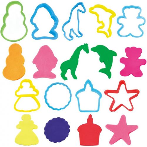  [아마존베스트]KIDDY DOUGH 24-Piece Tools Dough & Clay Party Pack w/Animal Shapes - Mega Tool Playset Includes 22 Colorful Cutters, Molds, Rollers & Play Accessories