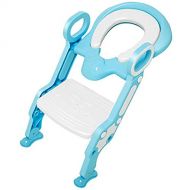 KIDPAR Potty Training Seat for Kids,Adjustable Toddler Toilet Potty Chair with Sturdy Non-Slip Step Stool Ladder, Comfortable Handles and Splash Guard, Easy to Assemble Toilet Seat