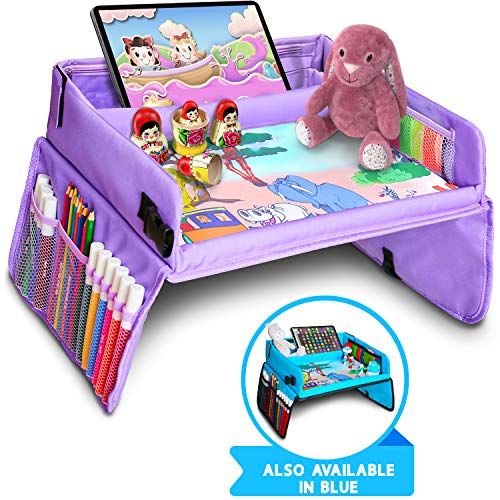  [아마존베스트]KIDS BRIGHT TOYS Kids Travel Tray, Car Seat Tray for Toddler + Free Bag & E-Book - Keeps Children Entertained