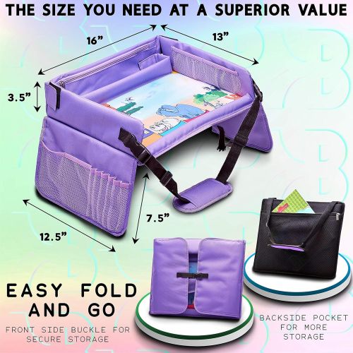  [아마존베스트]KIDS BRIGHT TOYS Kids Travel Tray, Car Seat Tray for Toddler + Free Bag & E-Book - Keeps Children Entertained