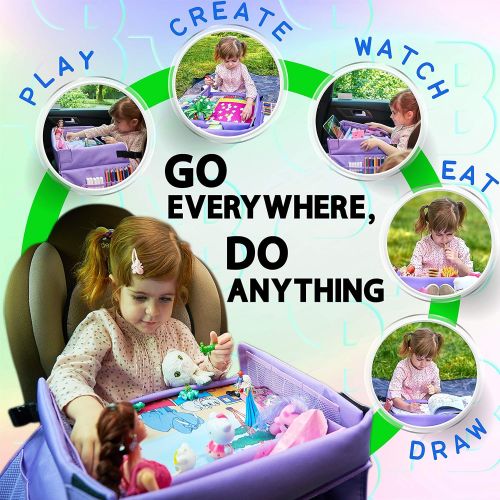  [아마존베스트]KIDS BRIGHT TOYS Kids Travel Tray, Car Seat Tray for Toddler + Free Bag & E-Book - Keeps Children Entertained