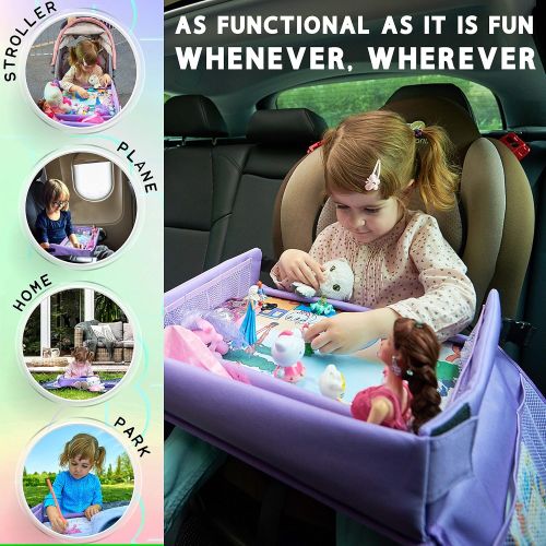  [아마존베스트]KIDS BRIGHT TOYS Kids Travel Tray, Car Seat Tray for Toddler + Free Bag & E-Book - Keeps Children Entertained