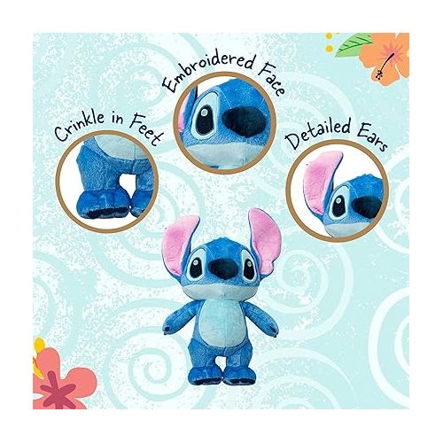  Disney Baby Lilo & Stitch Soft Huggable Stuffed Animal Cute Plush Toy for Toddler Boys and Girls, Gift for Kids, Blue Stitch 15 Inches