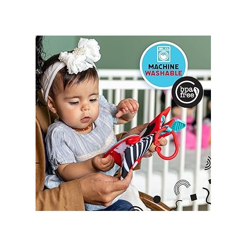  KIDS PREFERRED Disney Baby Mickey Mouse High Contrast Soft Book with On The Go Clip and Teether, 5 Inches, Multicolor (KP81255)