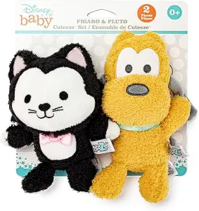 KIDS PREFERRED Disney Baby Cuteeze Mickey Mouse and Friends Pluto and Figaro Stuffed Animal Plush Toys 2 Piece Set for Baby and Toddler Boys and Girls - 6 Inches