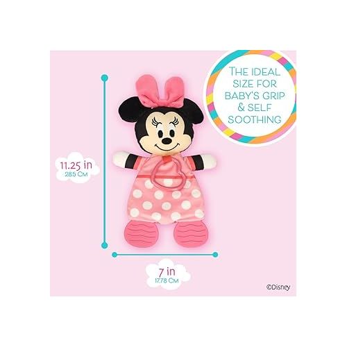  Kids Preferred Disney Baby Minnie Mouse Plush and Sensory Crinkle Teether Toys for Newborn Baby Boys and Girls 10 inches