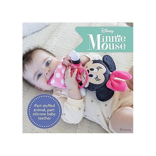  Kids Preferred Disney Baby Minnie Mouse Plush and Sensory Crinkle Teether Toys for Newborn Baby Boys and Girls 10 inches