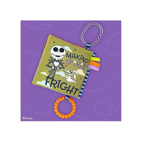  Kids Preferred Disney Nightmare Before Christmas My First Scare Jack Skellington Soft Book Baby Teething Crinkle Book with On-The-Go Clip, Crinkle Pages, and Teethers, Multicolor