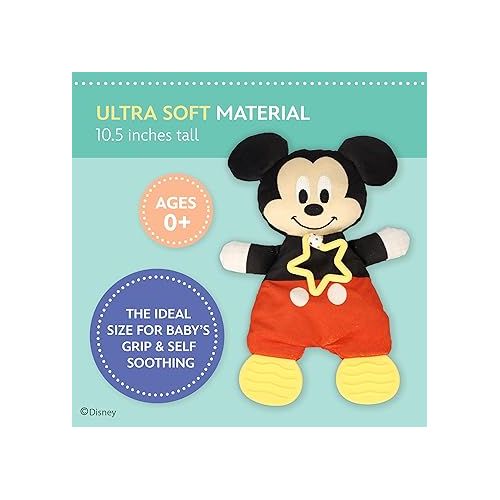  Kids Preferred Disney Baby Mickey Mouse Plush and Sensory Crinkle Teether Toys for Newborn Baby Boys and Girls 10 inches